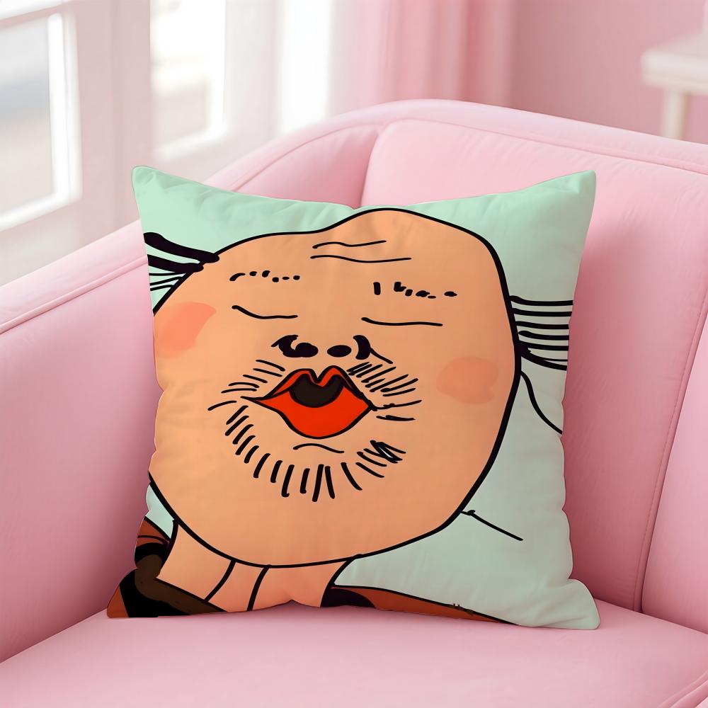 Funny Funny Characters Cushion Cover Pillow Case Soft Skin Friendly Fabric Concealed Zipper