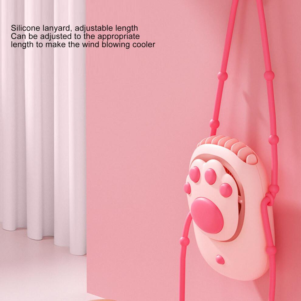 Cat Paw Style Rechargeable Neck Fan, Easy Charging USB Powered Bladeless Fan with Quiet Running Performance, Compact Design Personal Cooler for Home