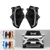 2x Daytime Running Lights LED DRL Fog Lamp w/Turn Signal For Toyota RAV4 2019-22