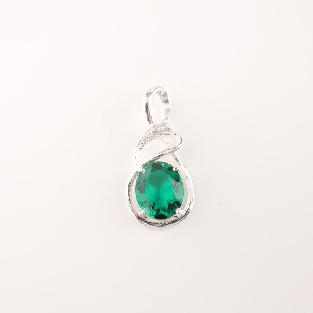 Chrome Diopside Gemstone 925 Sterling Silver Jewelry Zircon Stylish Pendant CZP-13-12