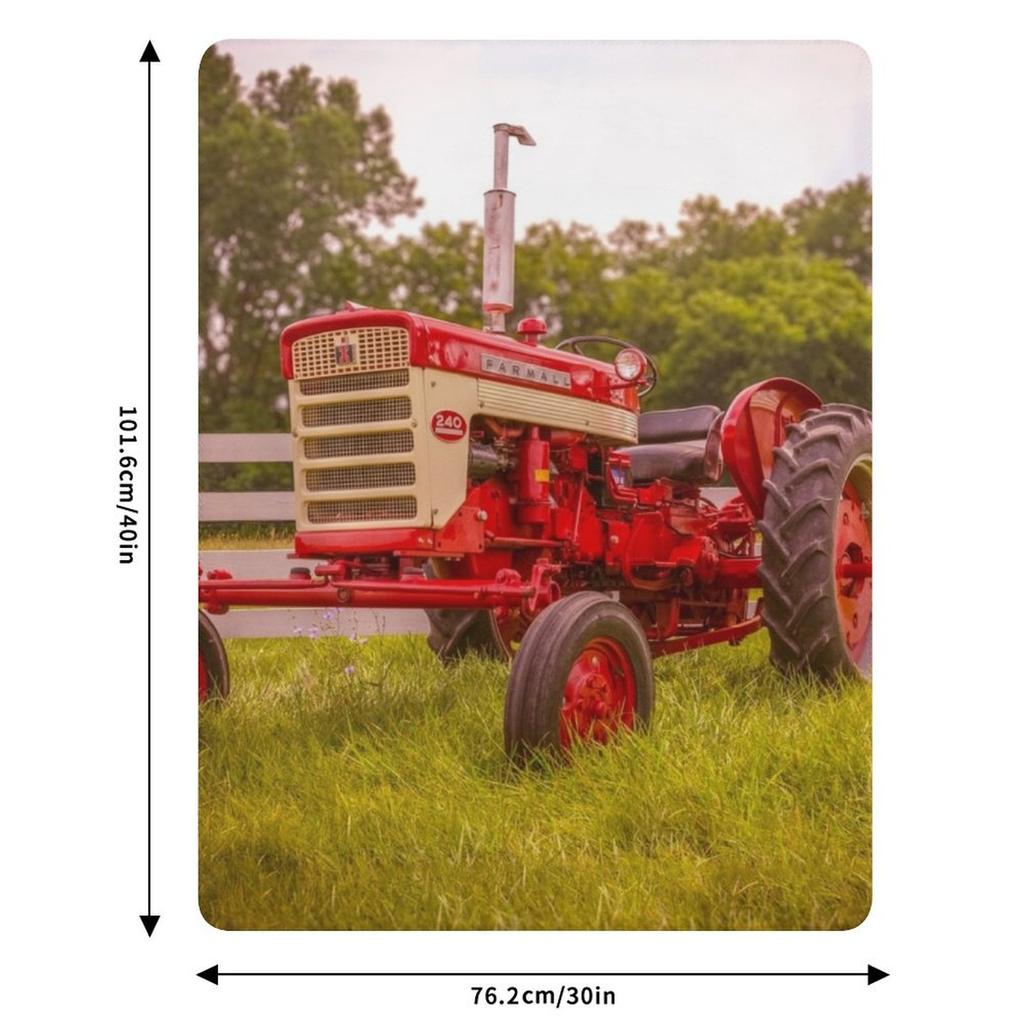 Tractors are Red Throw Blanket Machine Washable Soft Warm Blanket