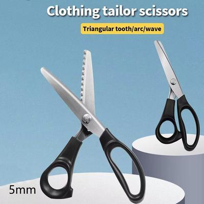 Ciseaux à cranter en acier inoxydable avec poignée confortable, ciseaux professionnels pour l'artisanat, la couture, la coupe en zigzag, ciseaux de couture pour tissu