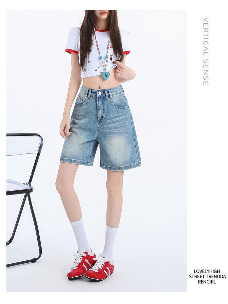 Gedijie High Waist Cowboy Shorts for Women