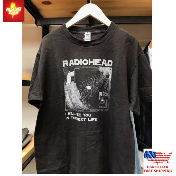 Популярная группа Radiohead 90-х Графическая черная футболка с коротким рукавом Размер футболки S-5XL Унисекс Футболка L