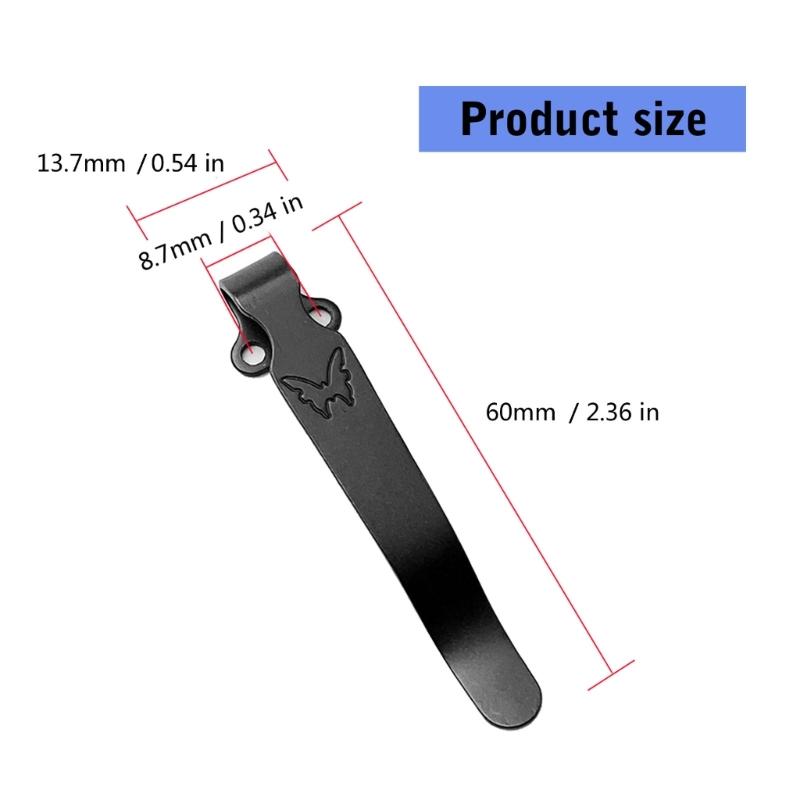 Efficiente Clip a Farfalla in Acciaio Inossidabile con Clip Posteriore per Tasca Deep Carry per Fissaggio Sicuro in Varie Applicazioni