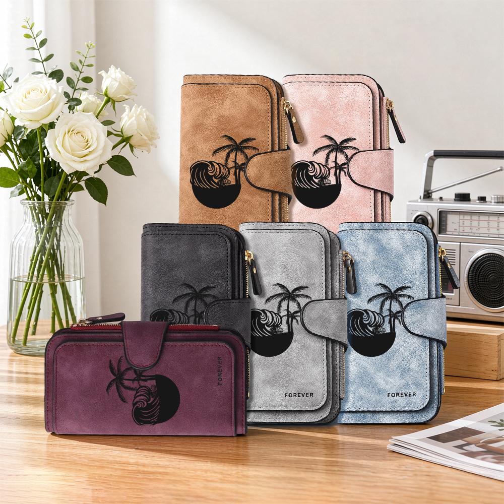 Stylish Tropical Print Long Wallet Casual Portable Daily Purse for Women