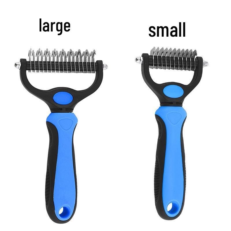 

Double-Sided De-Matting Comb for Dogs & Cats - Pet Grooming Tool Small (PP bag) синий