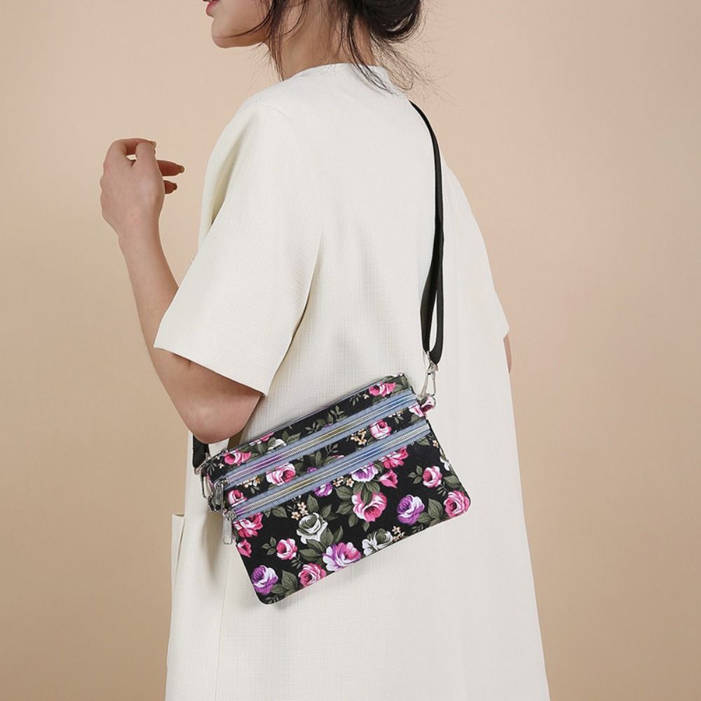 

Zipper Women Handbag Comfortable Underarm Bag Fashion Messenger Bag чёрный