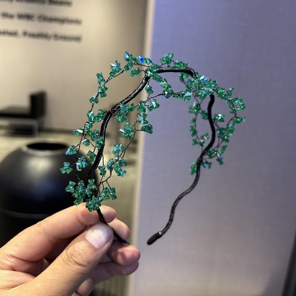 Luxury Crystal Beaded Hair Hoop Korean Style Wedding Headwear Trendy Fairy Vintage Headband  Women