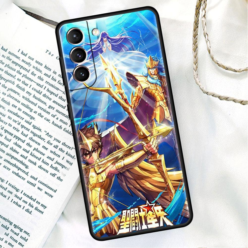 Phone Black Soft Case For Samsung Galaxy S22 S21 S20 Ultra FE S9 S8 S10 Plus Note 20 10 9 Fundas Cover Sainte Seiya Japan Anime