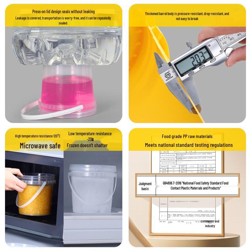 ZISIZ Thickened Transparent Round Plastic Bucket