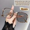 Color-changing Glasses Fashion Anti-blue Light Large Frame High-end Sense Of Men And Women Myopia Glasses 2302