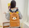 Cartoon Kawaii Rilakkumas Rucksack Korilakkuma Stickerei Wasserdichtes Nylon Rucksack Große Kapazität Mädchen Jungen Schüler Schultasche