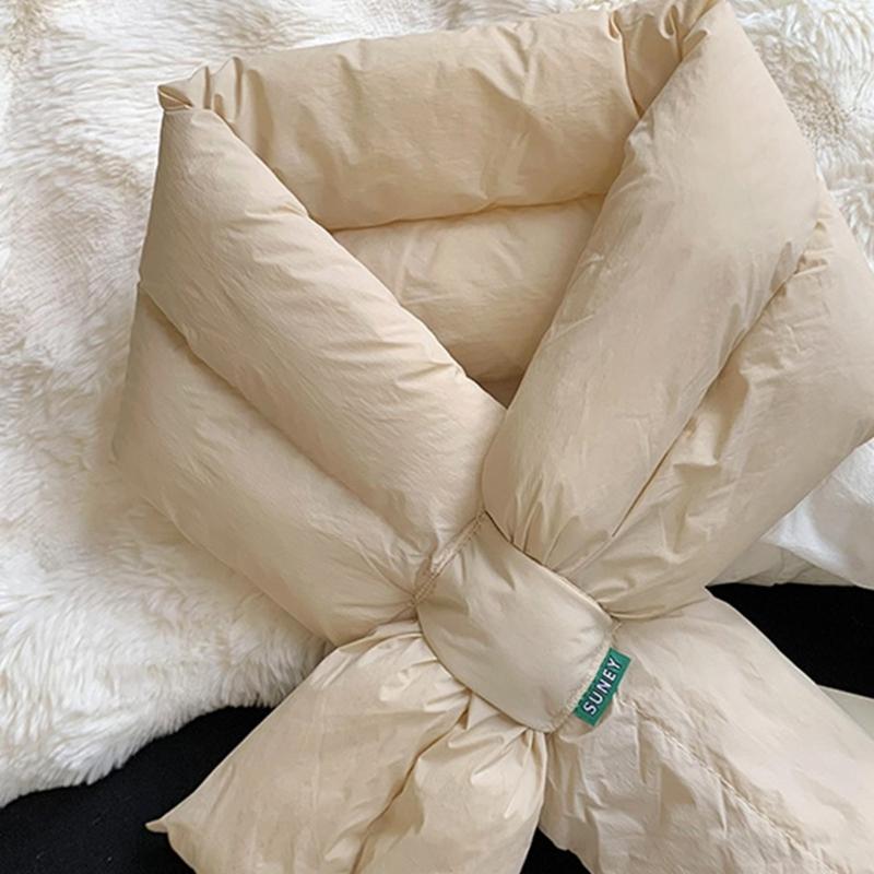 Sciarpa Collo Calda Invernale da Donna, Scaldacollo, Colore Unico, Leggera, Imbottita, Piumino, Sciarpe, Copricollo per Sci all'Aperto