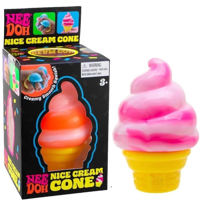 Creamy Squishy Ice Cream Cone Fidget Toys Playsets Soft Slow Rising Stress Reliever for Family Play Sensory Training Birthday Present