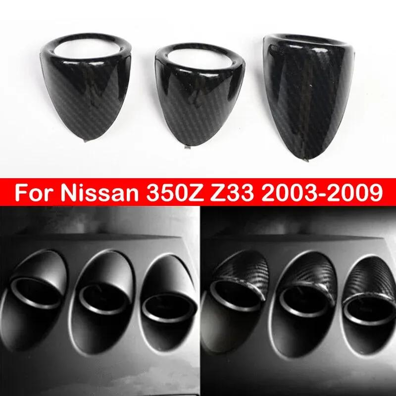 For RHD LHD Nissan 350Z Z33 2003-2009 Carbon Fiber Center Dashboard Gauge Pod Pointer Cover Trim Car Interior Accessories