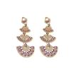 Silver Needle Diamond Fan Pendant Earrings Light Luxury High Sense Exaggerated Necklace Niche Fashion Temperament Necklace Women