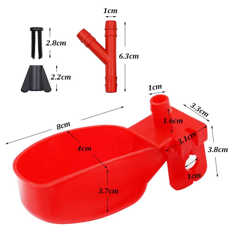 5Sets Bird Quail Water Drinker Bowl Drinking Cups Automatic Quail Waterers for 10Mm Pipe Bird Parrot Drinking Fountains