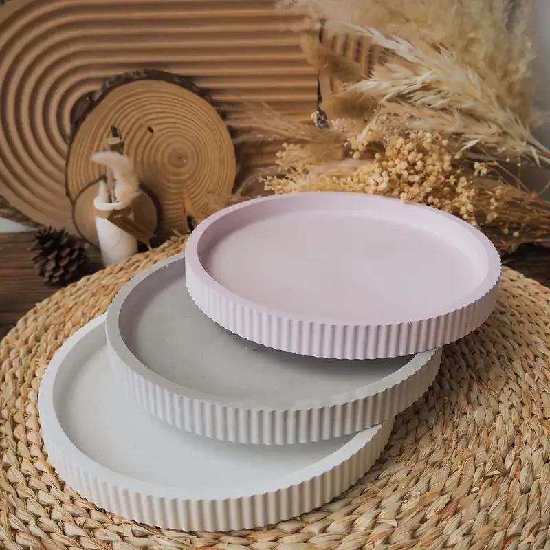 DIY Resin Silicone Mold Striped Circular Cut Vase Moon Candle Water Drop Shaped Storage Box Ornament Handicrafts Decoration Kit