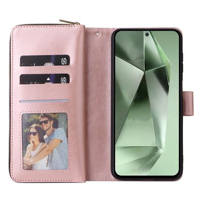Pro Samsung Galaxy S24 FE Pouzdro Kapsa na zip PU Kůže Kryt na telefon s poutkem na ruku