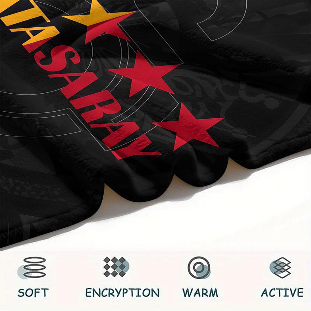 Galatasaray Spor Kulübü Printed Flannel Blanket, soft throw for bedroom sofa, washable, fan merchandise, great gift.