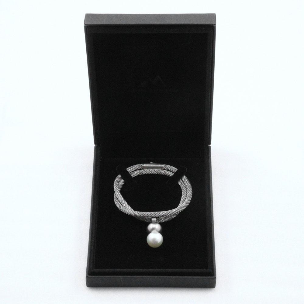 ANDY MULLER Pearl Necklace Silver metallic/Pearl 35.3g Women Used