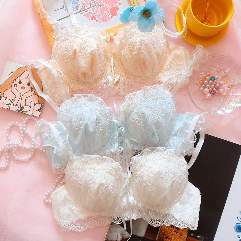 Fairy Underwear Japanese Lace-up Small Breasts Gather Sweet and Cute Loli Girl Bra