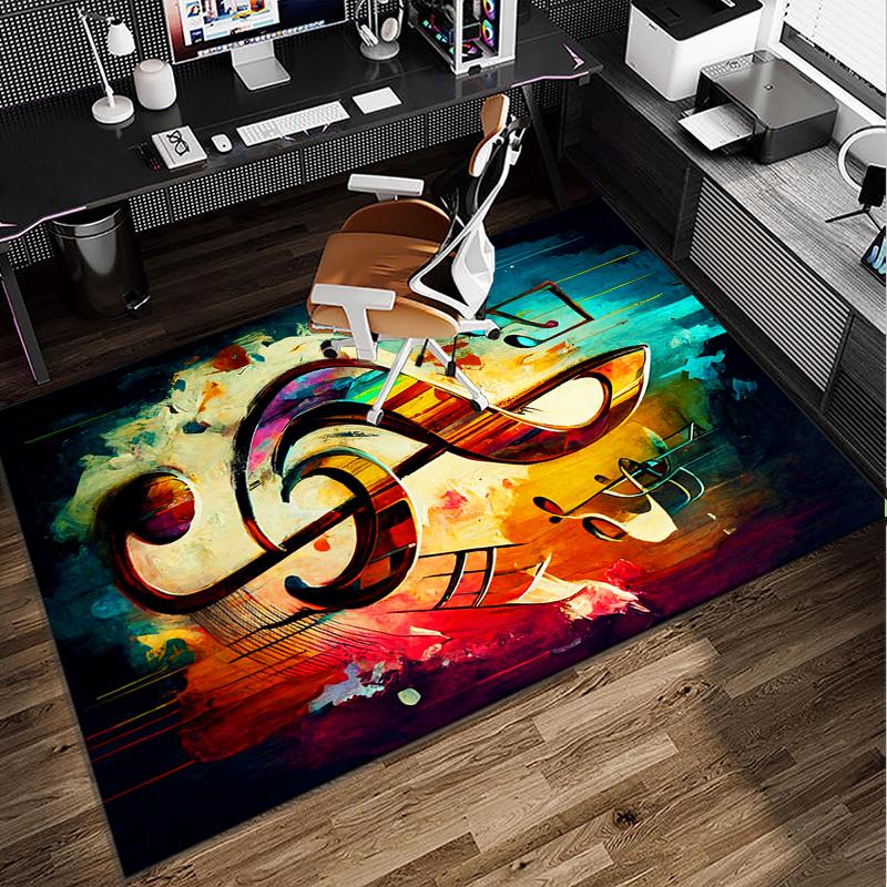 Music Notes Harmony Office Rug Chair Mat, Entryway Carpet, Suitable for Front Door, Bedroom, Living Room, Desk, Holiday Gift
