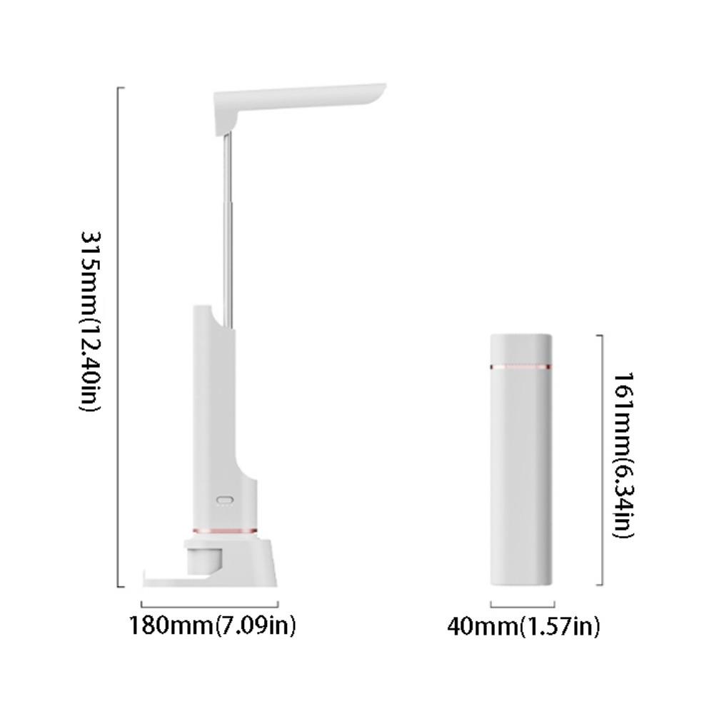 

4-in-1 Multi-Function Folding Flashlight Touch Dimming Reading Light LED Table Lamp Bedroom Use білий