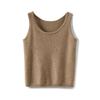 Damen Kaschmir U-Ausschnitt Rundhals Strick Camisole - Einfarbige, Warme, Zwölfgarn