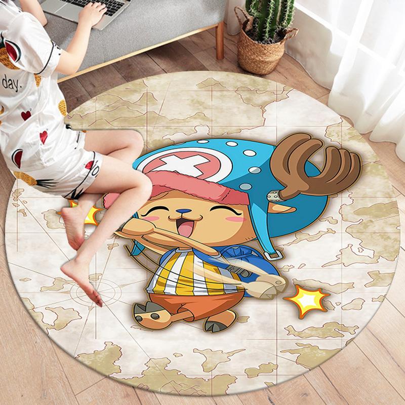 One Piece Tony Tony Chopper Round Area Rug Carpet Rug For Living Room Bedroom Sofa Playroom Decor Nonslip Floor Mat