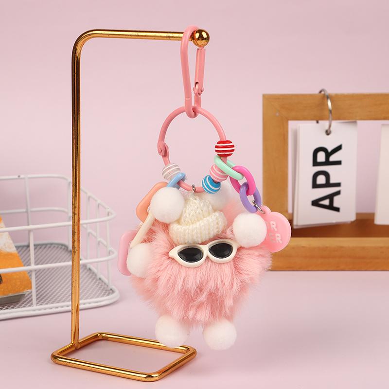 Coal Ball Colorful Bag Pendant Plush Keychain Imitation Plush Pendant Hair Pendant