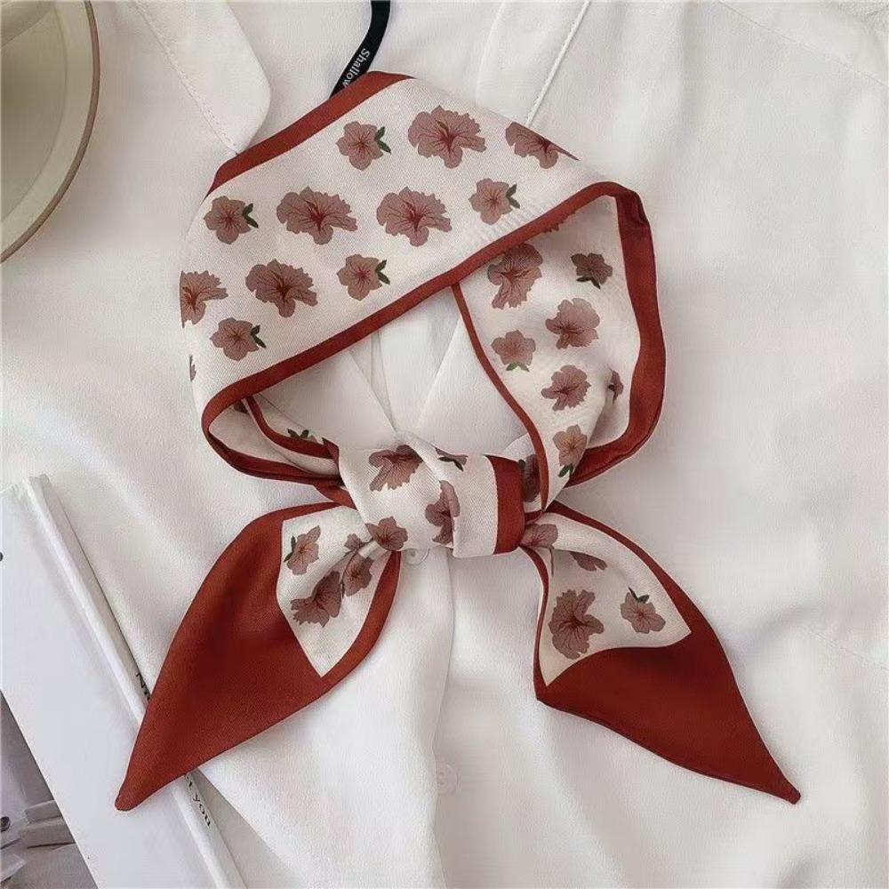 

Fashion Luxury Skinny Silk Scarf Women, Bag Scarf Neckerchief Headband