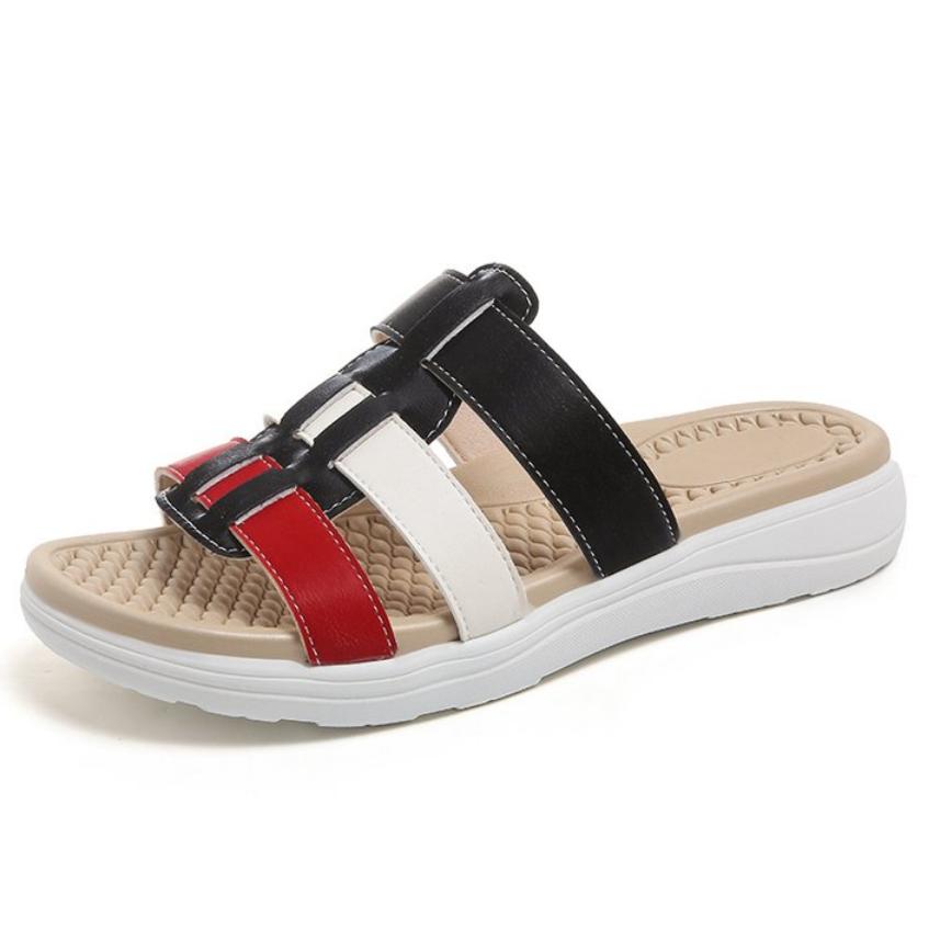 Fashion 2025 Summer Women's slippers Orthopedic Open Toe flip-flops Vintage Anti-slip Leather Casual Female Shoes pantuflas mujer slides