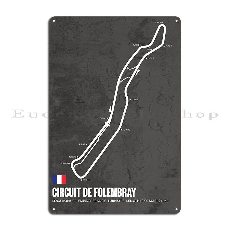 Circuit de Dijon Prenois Magny Cours Racetrack Map Metal Plaque Poster Plates Classic Designing Printed Bar Tin Sign Poster