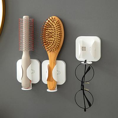 1Pcs Hair Comb Brush Storage Rack Punch-Free Wall Mounted Organizer Bathroom Electric Toothbrush Holder Storage Cabinet Rack
