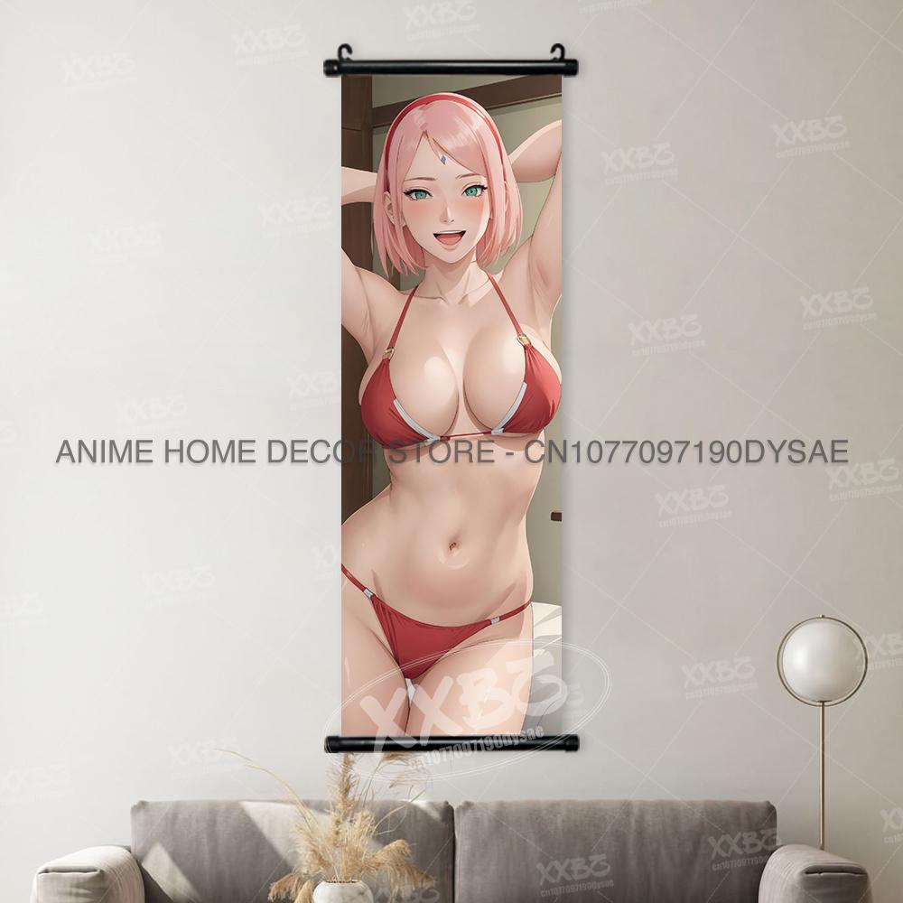 Naruto Konan Posters Sexy Anime Hyuuga Hinata Home Decor Haruno Sakura Decorative Scrolls Picture Yamanaka Ino Hanging Paintings