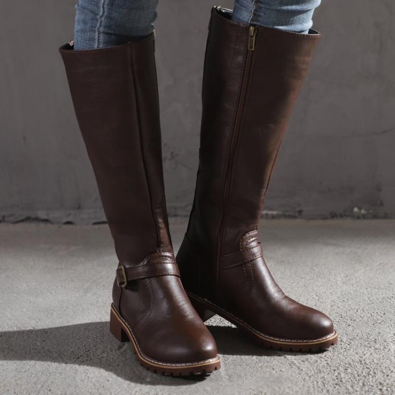 Fashion Women's Knee High Boots Fashion Casual Leather Boots Luxury Knight Boots for Women Outdoor Non Slip Platform Boot Botas De Mujer