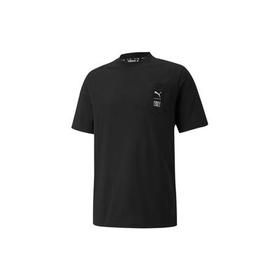 X First Mile Pocket Logo Solid Color Sports Tee Men Tops Black 532337-01