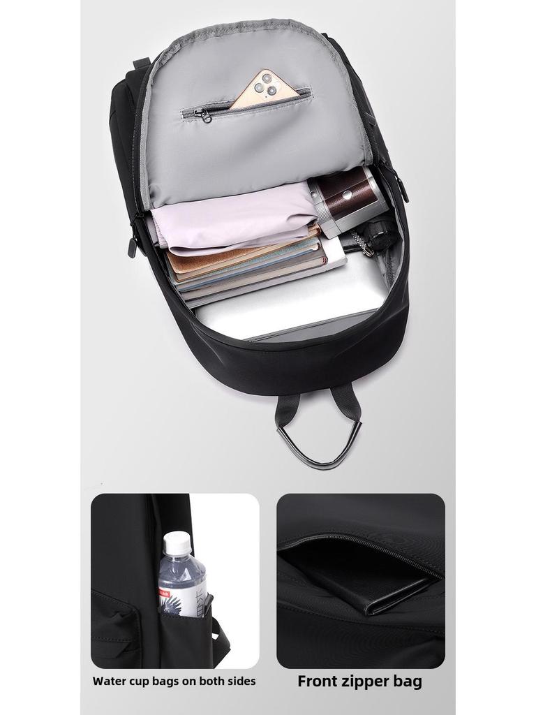 Unisex Korean Large Capacity 14" Backpack with Optional Logo - Ideal for Junior High Students, Simple and Stylish Design