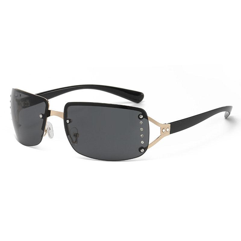 French Retro Large Frame Middle Face Mask Sunglasses Female Instagram Niche Network Red Street Po Y2k New Sunglasses