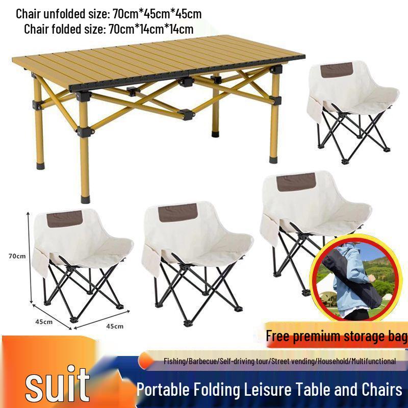 Portable Metal Folding Moon Chair with Backrest for Outdoor Camping and Picnics