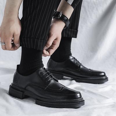 Trendy Brand Korean Version Of Business Dress British Style Block Men'S Casual Inner Height Increase Small Leather Shoes Px25-R
