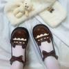 Bobo Bear Round Head Cute Lolita Sailor Suit Lo Shoes Women's Japanese Flat Bottom Mary Jane Jk Uniform Small Leather Shoes