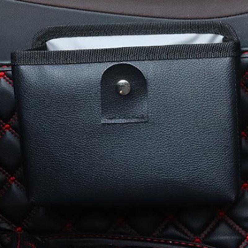 

Car Door Trash Can Car Side Door Foldable Garbage Organizer PU Leather Trash Bin Trash Can For Home Car SUV Vehicle Bedroom серый