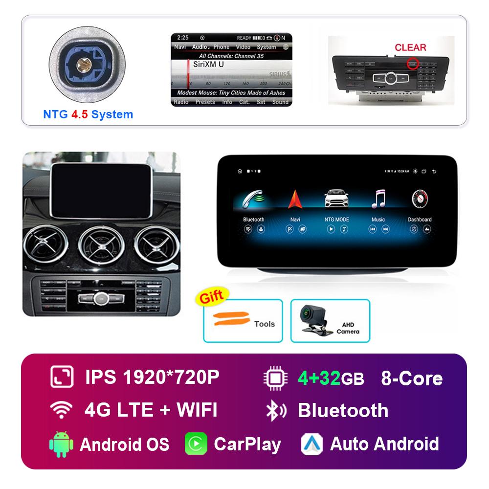 10.25 Inch 1920*720P for Benz B-Class W246 W245 2011 - 2019 NTG 4.0 4.5 System Android Car Radio Multimedia Player GPS 4G WiFi