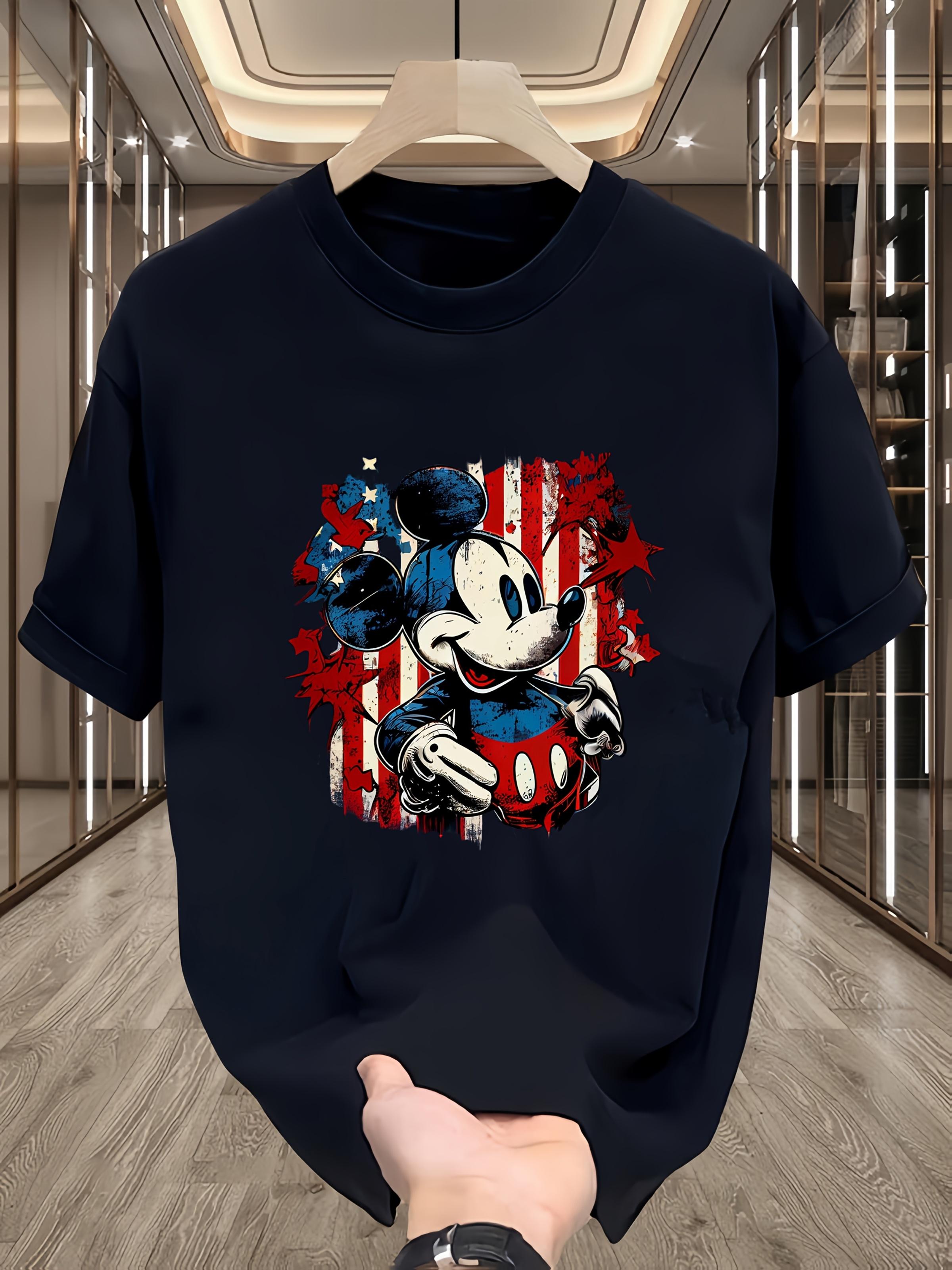 Disney Licensed Mickey Mouse Patriotic T-shirt - Mickey Head Design with Red S
