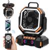 Camping Fan with Light Portable Hanging Standing Oscillating Rechargeable Tent Fan,20000-40000mAh