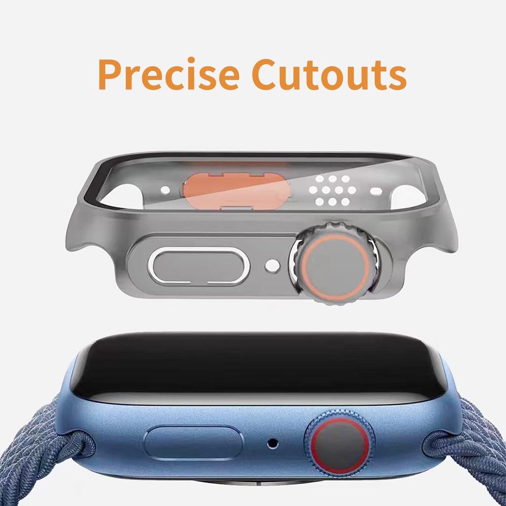Glass+case+Strap For Apple Watch Band 44mm 45mm 41mm 40mm Magnetic Buckle Silicone Bracelet+cove iWatch Series 8 Se 7 6 5 4
