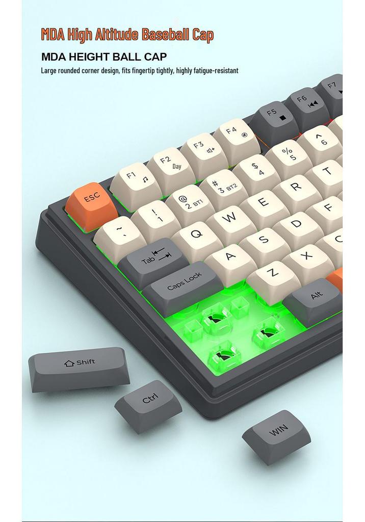 Dazzling Silver Fox K920 Wireless Bluetooth Keyboard & Mouse Set with Color-blocking, Luminous Design & Knob Display for Gaming & Office.